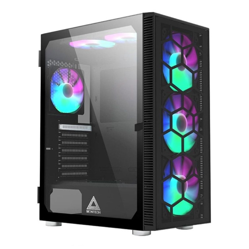 Vỏ case Montech X3 Mesh | Đen, Kèm sẵn 6 Fan RGB