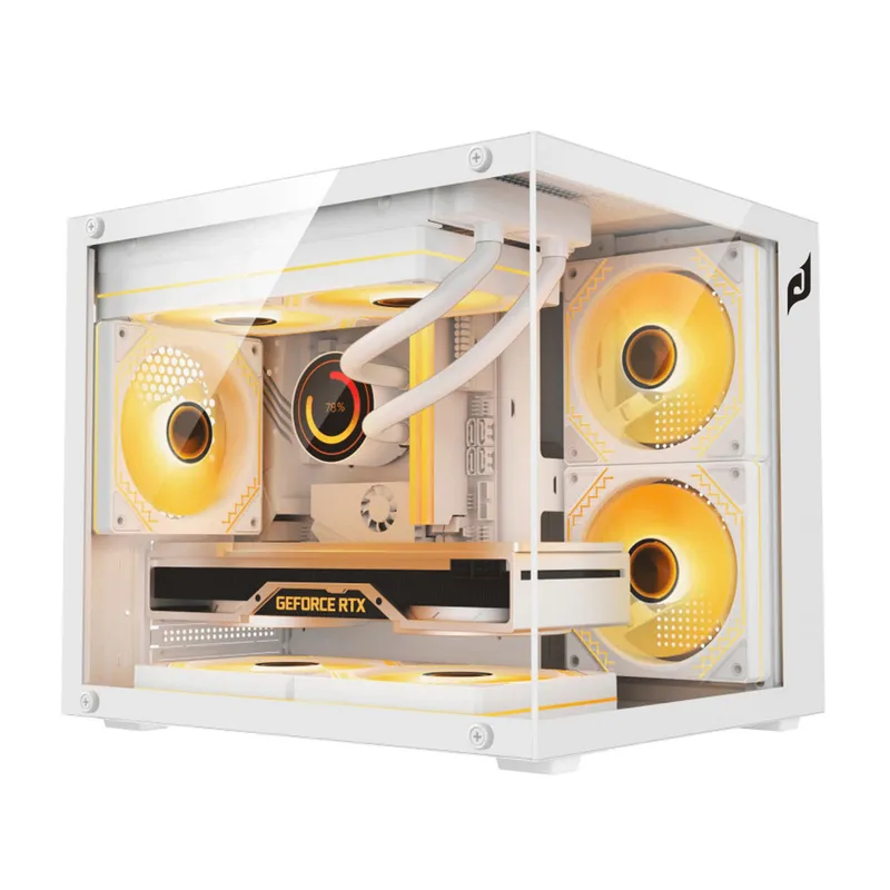 Vỏ case Vỏ case E-Dra ECS 1305 | M-ATX, hồ cá, trắng