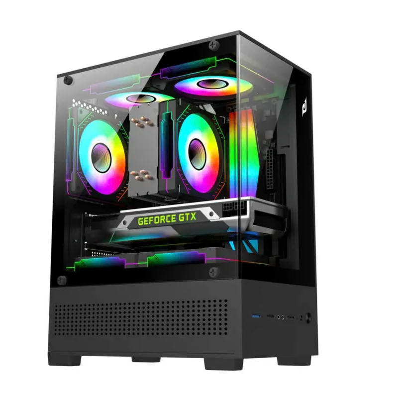 Vỏ Case EDRA ECS1303H | M-ATX/ITX, Kính cường lực, Hỗ trợ 5 fan 120mm, Đen