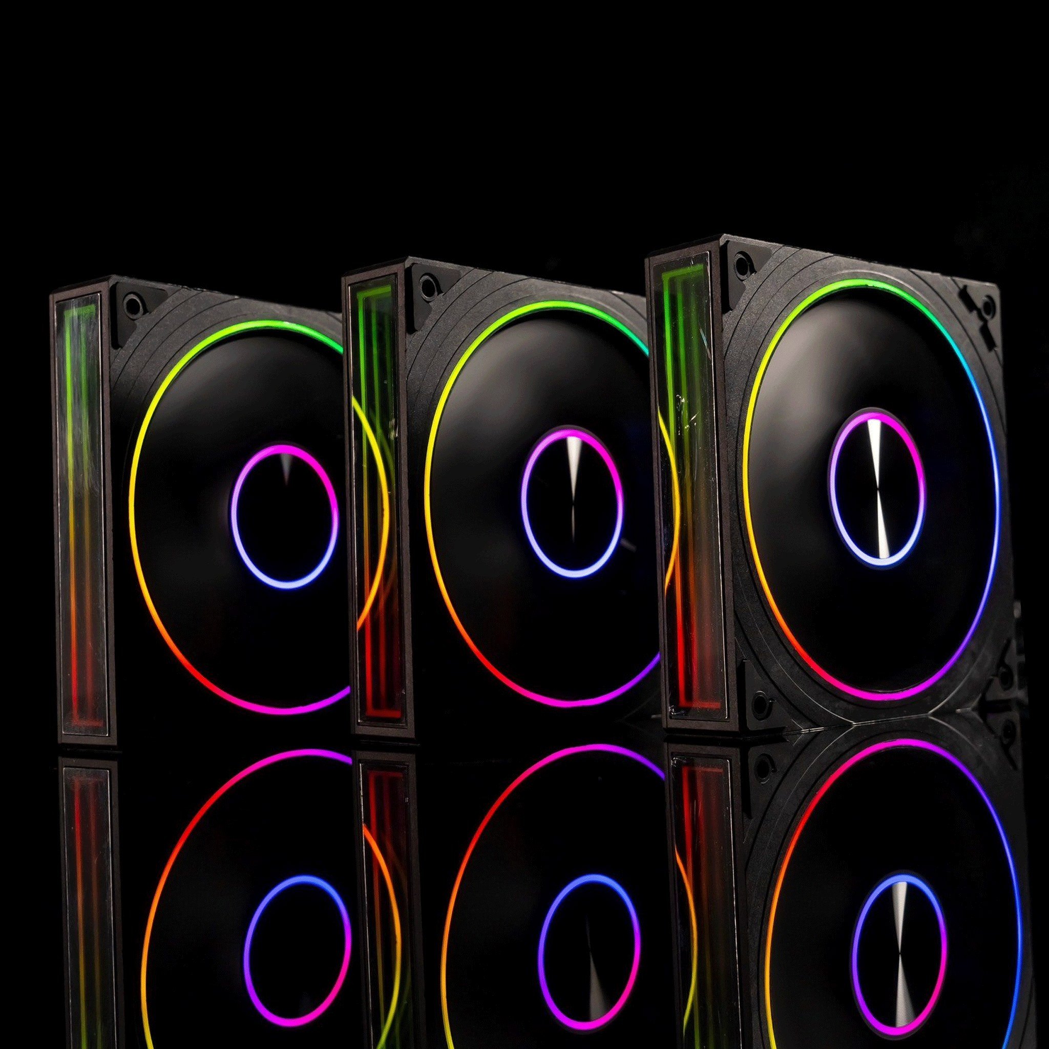 Bộ 3 fan case Leopard TransWarp ARGB - Black | Gió ngược