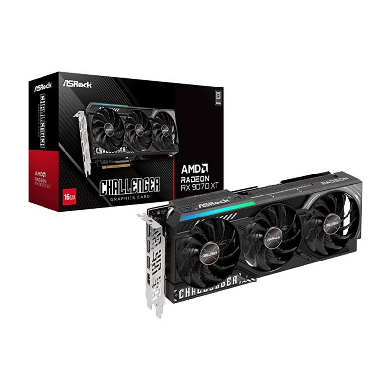 Card màn hình ASRock RX 9070 XT Challenger 16GB OC - GPU thế hệ RDNA4 mạnh mẽ