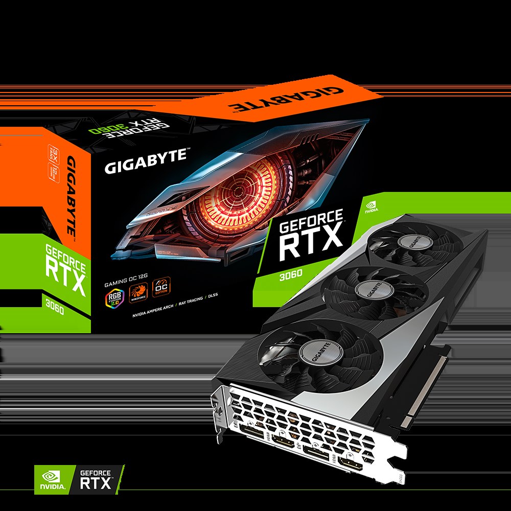Card màn hình cũ GIGABYTE RTX 3060 12GB Gaming OC 3 Fan