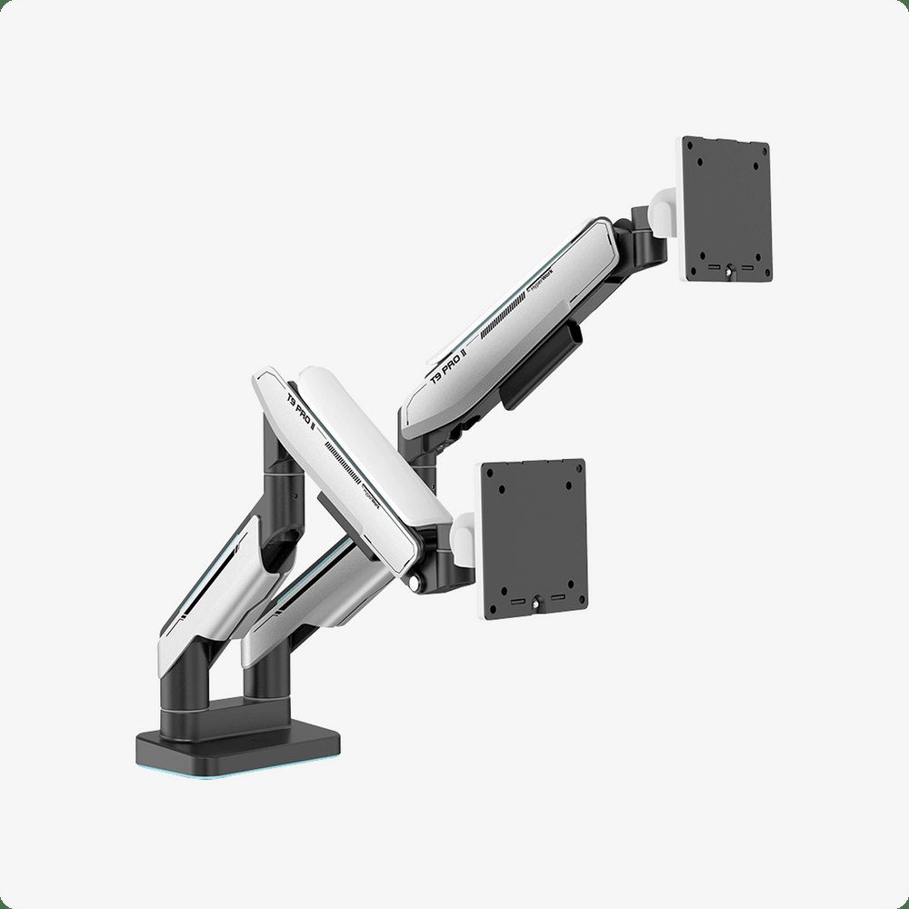 Giá treo màn hình đôi Human Motion T9 Pro II | 23-43 inch, Trắng