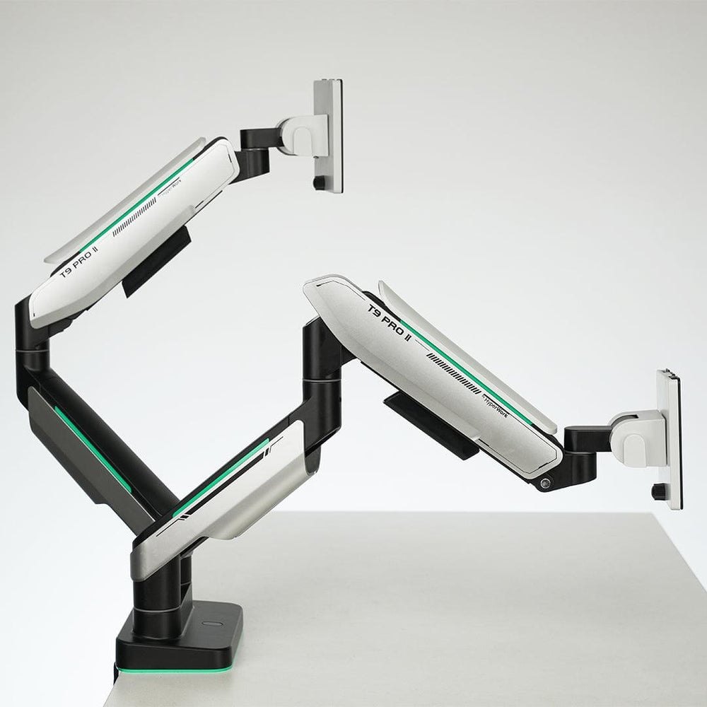 Giá treo màn hình đôi Human Motion T9 Pro II | 23-43 inch, Trắng