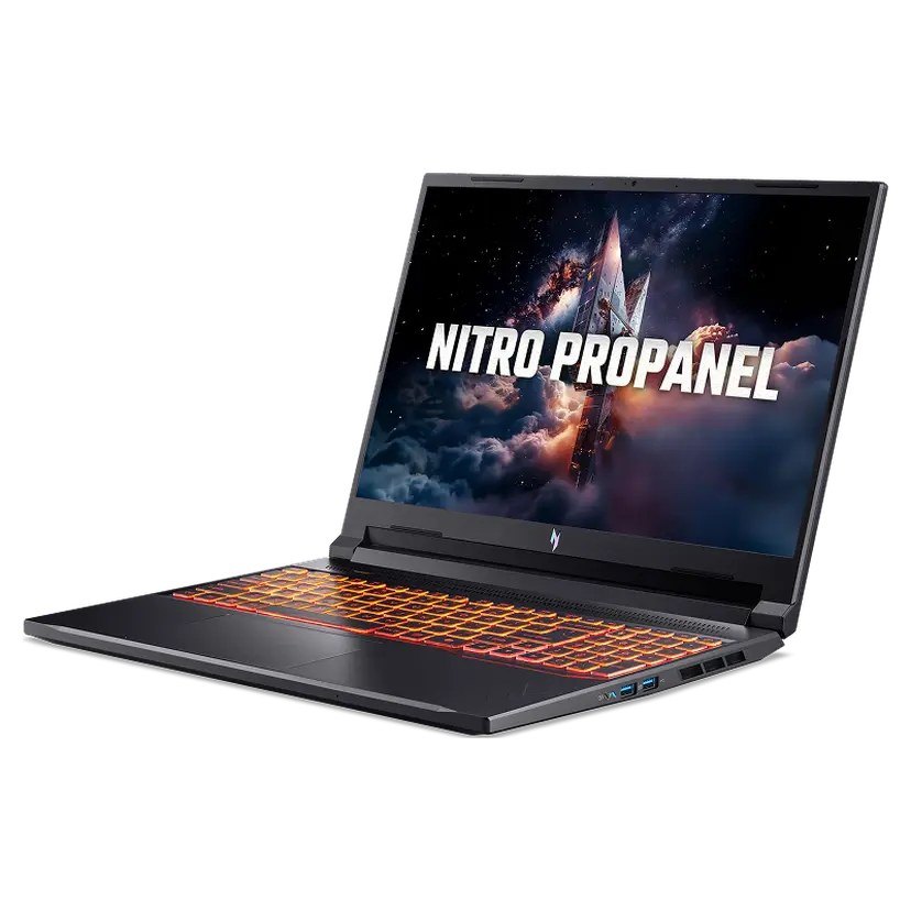 Laptop Gaming ACER Nitro ANV16-72-71T9 | Core 7-240H, 16GB DDR5, SSD 512GB NVMe, 16" WUXGA 180Hz, RTX 5060 8GB, Win 11, Đen (NH.QUNSV.001)