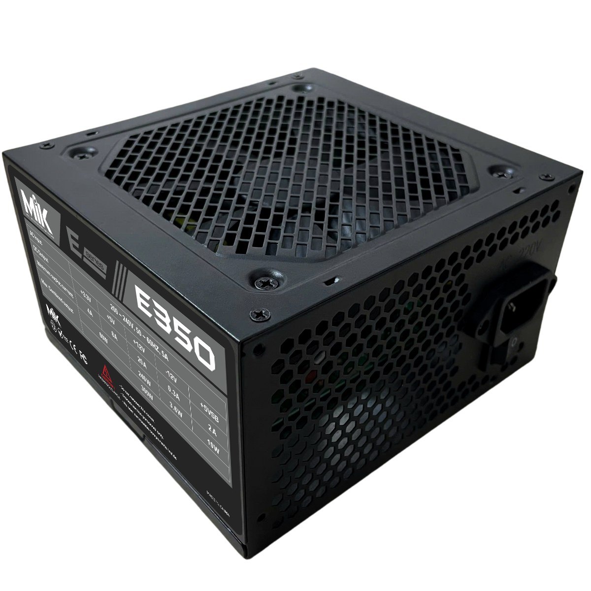 Nguồn máy tính MIK E350 250W | ATX, Fan 120mm, Đen