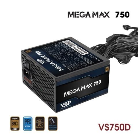 Nguồn Máy Tính VSP VS750D 750W | Non Modular, ATX