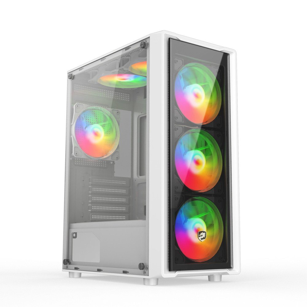 Case VITRA CERES V305-G trắng ATX kèm 4 fan RGB