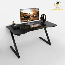 Bàn gaming chữ Z 1m2 | Khung thép sơn tĩnh điện, Mặt bàn MDF phủ melamine, Đen