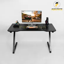 Bàn gaming chữ Z 1m2 | Khung thép sơn tĩnh điện, Mặt bàn MDF phủ melamine, Đen