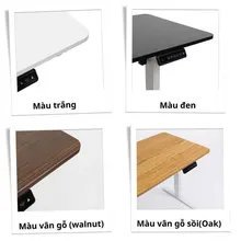 Bàn nâng hạ Manson SmartDesk 1m4 | Khung đen, Mặt gỗ Walnut