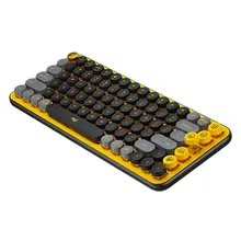 Bàn phím cơ Gaming Không Dây Logitech POP Keys Wireless Bluetooth Blast Yellow | Brown Switch, Vàng/Đen (920-010577)