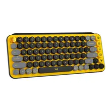 Bàn phím cơ Gaming Không Dây Logitech POP Keys Wireless Bluetooth Blast Yellow | Brown Switch, Vàng/Đen (920-010577)
