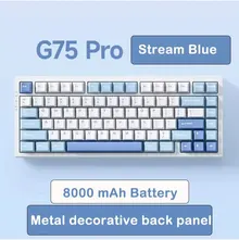 Bàn Phím Cơ Gaming Không Dây Mchose G75 Pro Blue | Tri-Mode, Cabbage Tofu V2 Switch, Pin 8000mAh (G75-4A)