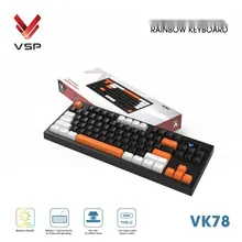 Bàn Phím Giả Cơ Có Dây VSP VK78 | Black-White-Orange (KM04-VK78000164)