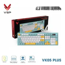 Bàn Phím Giả Cơ Không Dây VSP VK05 Plus| 3 Mode, Min-White-Yellow (KM04-VK05PL0164)