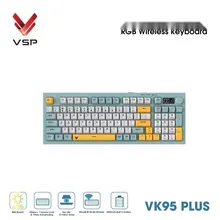 Bàn Phím Giả Cơ Không Dây VSP VK95 Plus | 3 Mode, Min-White-Yellow (KM04-VK95PL0164)