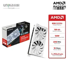 Card màn hình (AMD) UNIKA Blizzards White RX 7600 8GD6 V2 | 8GB GDDR6, 128-bit, 3 Fan, Trắng