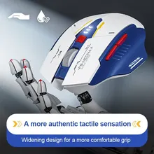 Chuột gaming INPHIC F9 Gundam | Wireless, 2400 DPI, 90g, Trắng Xanh