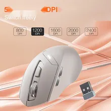 Chuột văn phòng INPHIC DR6 Chính Hãng | Wireless, Bluetooth, 2400 DPI, 84g, Trắng Xám