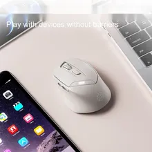 Chuột văn phòng INPHIC DR6 Chính Hãng | Wireless, Bluetooth, 2400 DPI, 84g, Trắng Xám