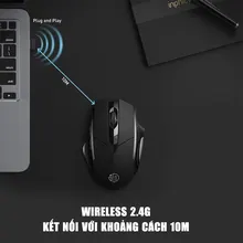 Chuột văn phòng INPHIC F1S | Wireless, 2400 DPI, 95g, Đen