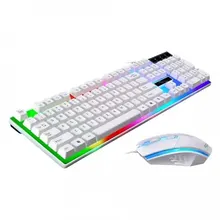 Combo phím chuột giả cơ GTX 350 Chuyên Game | Màu trắng, Led Rainbow
