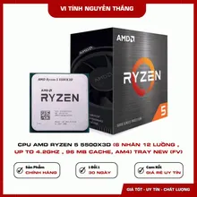 CPU AMD Ryzen 5 5500X3D Tray (VAT, No Box) | AM4, 6 nhân/12 luồng, Cache 96MB, PCIe 4.0