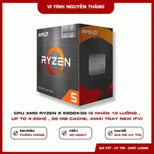 CPU AMD Ryzen 5 5500X3D Tray (VAT, No Box) | AM4, 6 nhân/12 luồng, Cache 96MB, PCIe 4.0