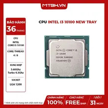 CPU Intel Core i3-10100 Tray (VAT, No Box, không kèm Fan) | Socket LGA1200, 4 Nhân 8 Luồng, Turbo 4.30GHz