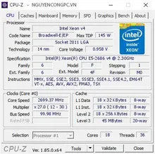 CPU Tray Intel Xeon E5-2686 v4 (2.3GHz - 3.0GHz, 18 Nhân, 6 Luồng, LGA 2011-v3)