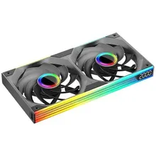 Fan Case Leopard Starlink ARGB 240 - Đen | Set 2 fan liền khối, hiển thị tốc độ