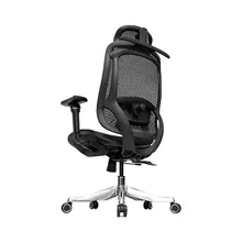 Ghế công thái học Ergonomic Hyperwork Airy Pro - Đen | Lưới Flow Mesh, Tay 6D, Piton Class 4, Móc treo áo