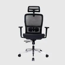 Ghế công thái học GAMI LUM2 | Đen, 150kg, Chân xoay, tay 2D, Lưng lưới