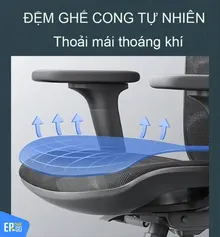 Ghế Công Thái Học GAMI M57 | Không gác chân, Khung đen, Lưới đen