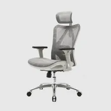 Ghế Công Thái Học GAMI M57 | Không gác chân, Khung Trắng, Lưới Xám
