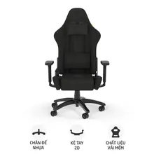 Ghế Gaming TC100 RELAXED Fabric Đen (CF-9010051-WW)