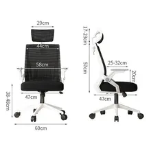 Ghế Văn Phòng Manson Ergonomic | Màu Xám, Công thái học, Tay Gập