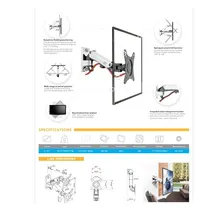 Giá treo màn hình North Bayou F120 | 17"-27", Màu xám, Treo tường
