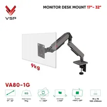 Giá treo màn hình VSP VA80-1G, 17-32 inch, Chân đơn, Màu Đen Xám