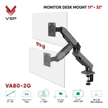 Giá treo màn hình VSP VA80-2G, 17-32 inch, Chân đôi, Màu Đen Xám