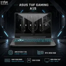 Laptop ASUS TUF Gaming A15 FA506NCG-HN390W | R7-155, 16GB DDR5, SSD 512GB NVMe, RTX 3050 4GB, RGB, 15.6" FHD 144Hz, Win 11 Home, Đen