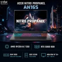 Laptop Gaming Acer Nitro ProPanel AN16S-61-R7ZJ | AMD Ryzen AI 7-350, 16GB DDR5, SSD 512GB NVMe, 16" 2K+ 180Hz, RTX 5060 8GB, Win11, Đen (NH.QXFSV.002)