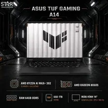 Laptop Gaming ASUS TUF A14 FA401EA-RG034W | RYZEN AI MAX+ 392, 64GB LPDDR5X, SSD 1TB NVMe, 14" WQXGA IPS 165Hz, AMD Radeon 8060S, Xám