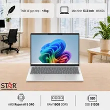 Laptop HP OmniBook 7 Aero 13-BG1087AU (BZ7S1PA) | Ryzen AI 5 340, 16GB DDR5X, SSD 512GB NVMe, AMD Graphics, 13.3" WUXGA