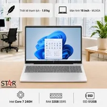 Laptop văn phòng HP OMNIBOOK 7 16-AZ0043TU (C2CX3PA) | i7- 240H, 32GB DDR5, SSD 512GB NVMe, 16" WUXGA IPS, Intel Graphics, Bạc