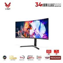 Màn hình Gaming 2K VSP VG3424UC | 34 inch, UWQHD, VA, 240Hz, 1ms, Cong 1800R, Chân CTH