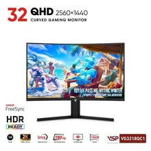 Màn Hình Máy Tính Gaming 2k VSP VG3218QC1 | 31.5 inch, QHD, VA, 180Hz, 1Ms, Cong