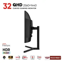 Màn Hình Máy Tính Gaming 2k VSP VG3218QC1 | 31.5 inch, QHD, VA, 180Hz, 1Ms, Cong