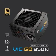 Nguồn máy tính FSP VIC GD 850 850W 80 Plus Gold | ATX 3.1, PCIe 5.1, Full Range, Đen